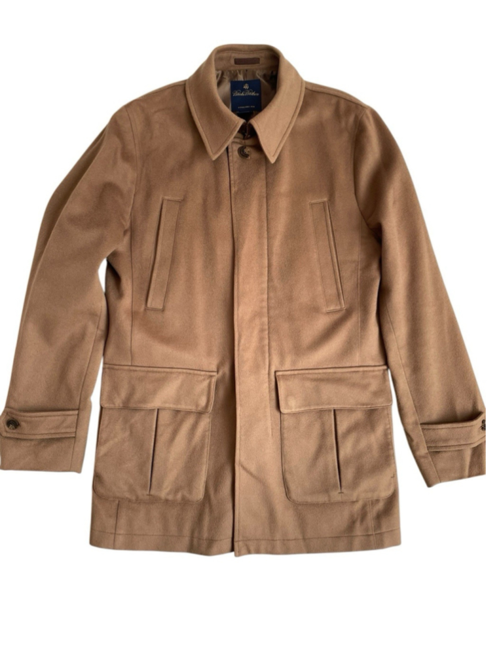 Brooks Brothers Loro Piana Storm System Wool Coat Jacket Mens Small Camel
